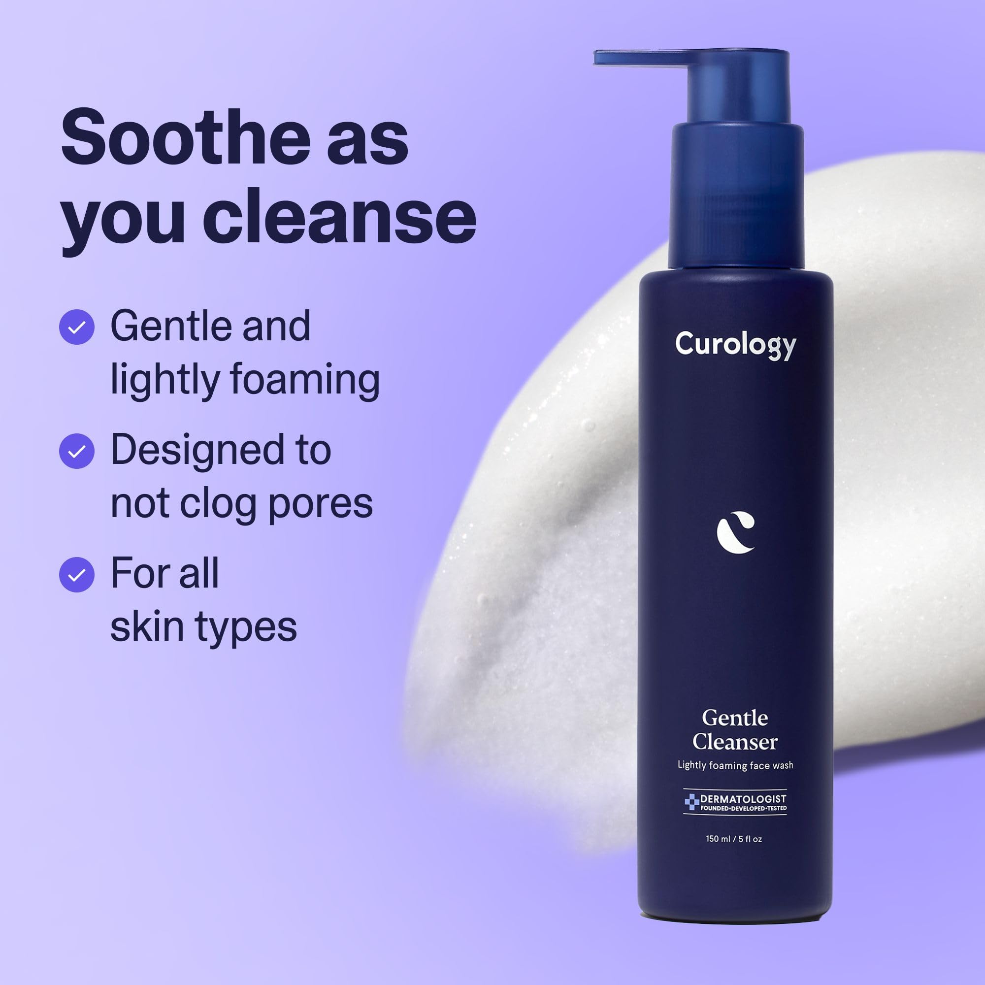 Curology Gentle Facial Cleanser oat extract helps soothe dry areas