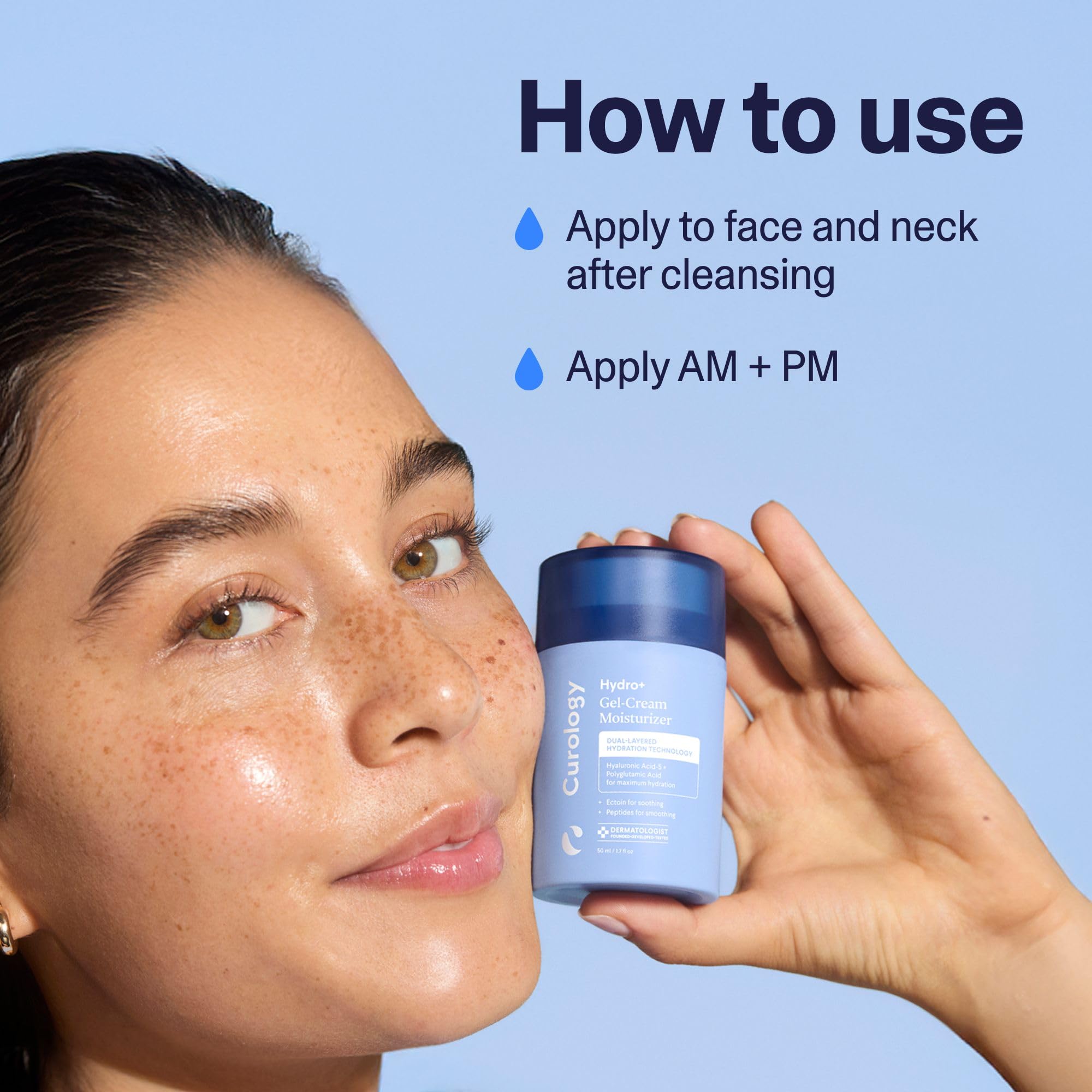Curology Hydro+ vegan fragrance-free label indicating suitability for sensitive skin