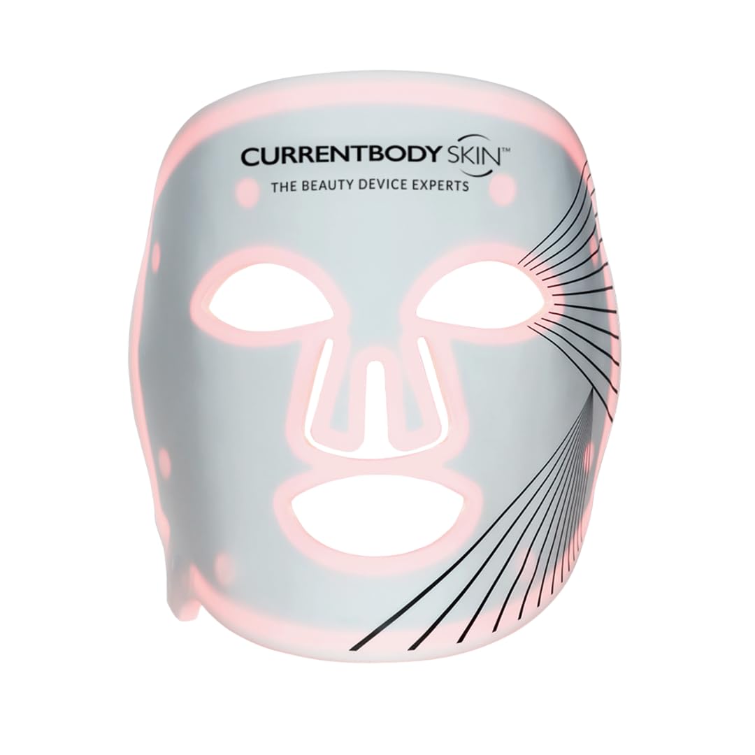 CurrentBody skin LED mask close-up with flexible silicone for full-face coverage.