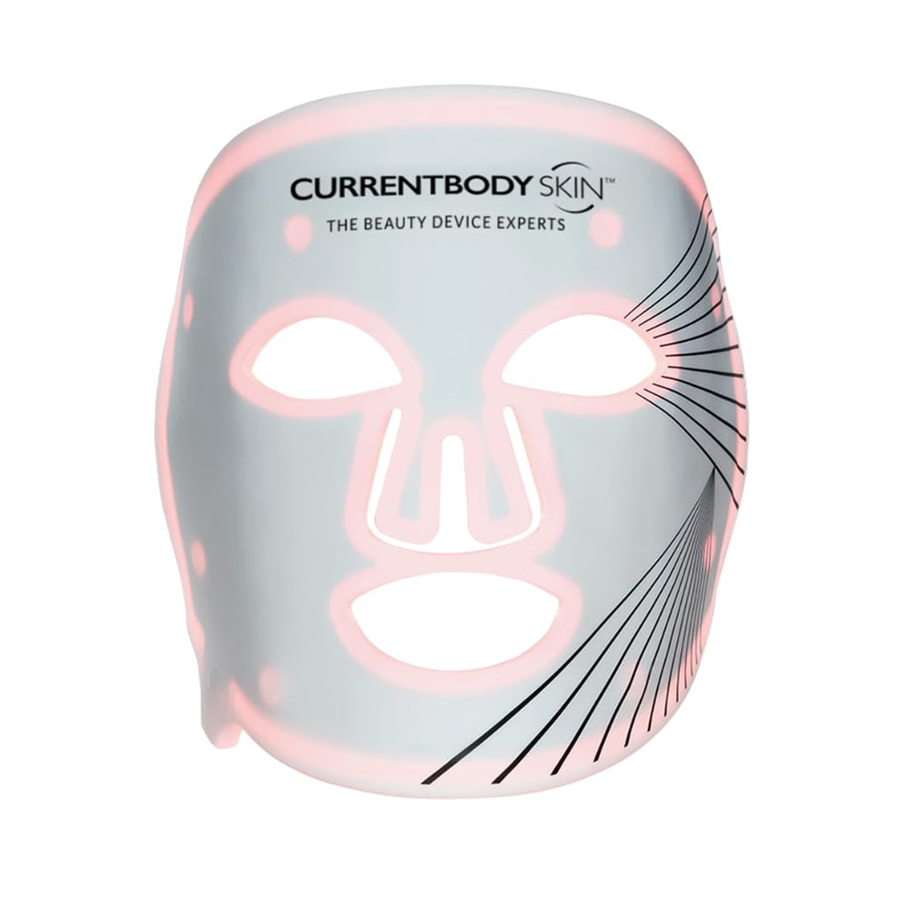 CurrentBody skin LED mask close-up with flexible silicone for full-face coverage.