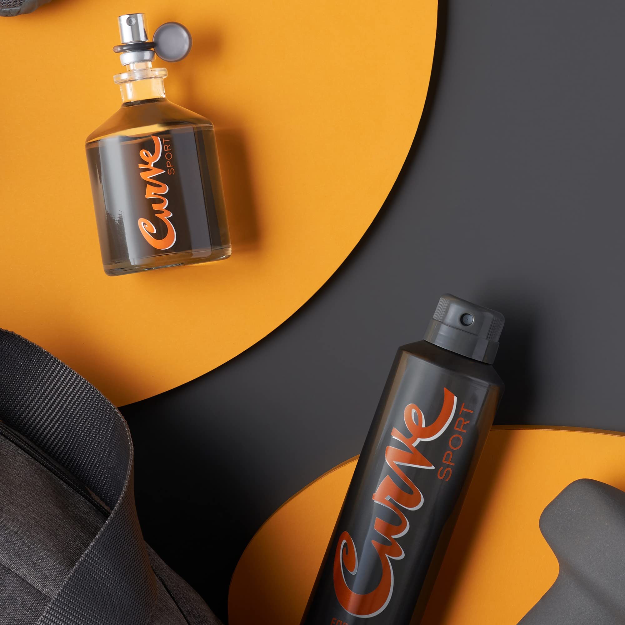 Curve Sport spray nozzle in action captures quick scent release for on-the-go moments.