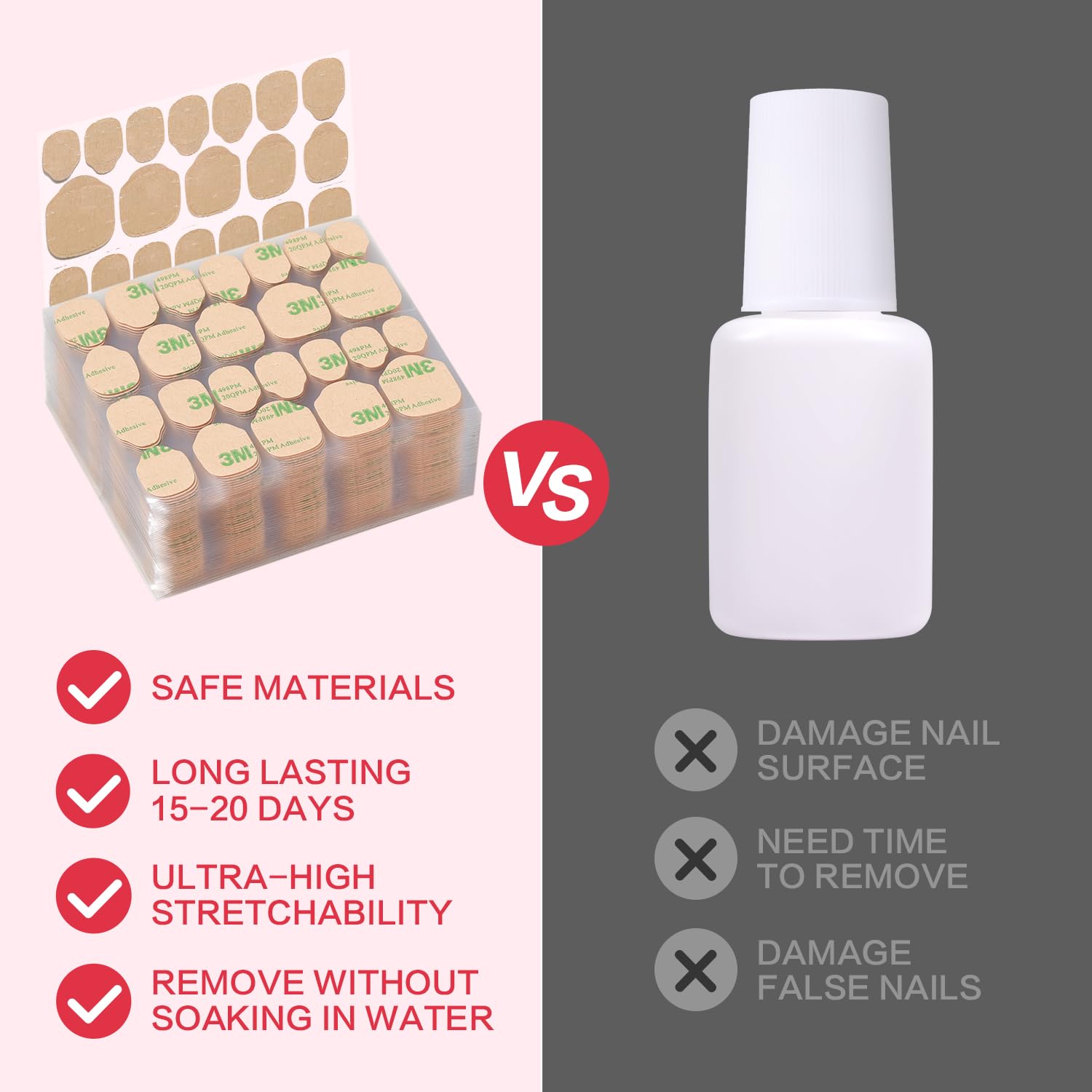 CurvLife 0-4mm thick adhesive tab close-up for seamless natural-looking manicures.