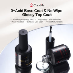 CurvLife base coat close-up shows smooth, long-lasting gloss.