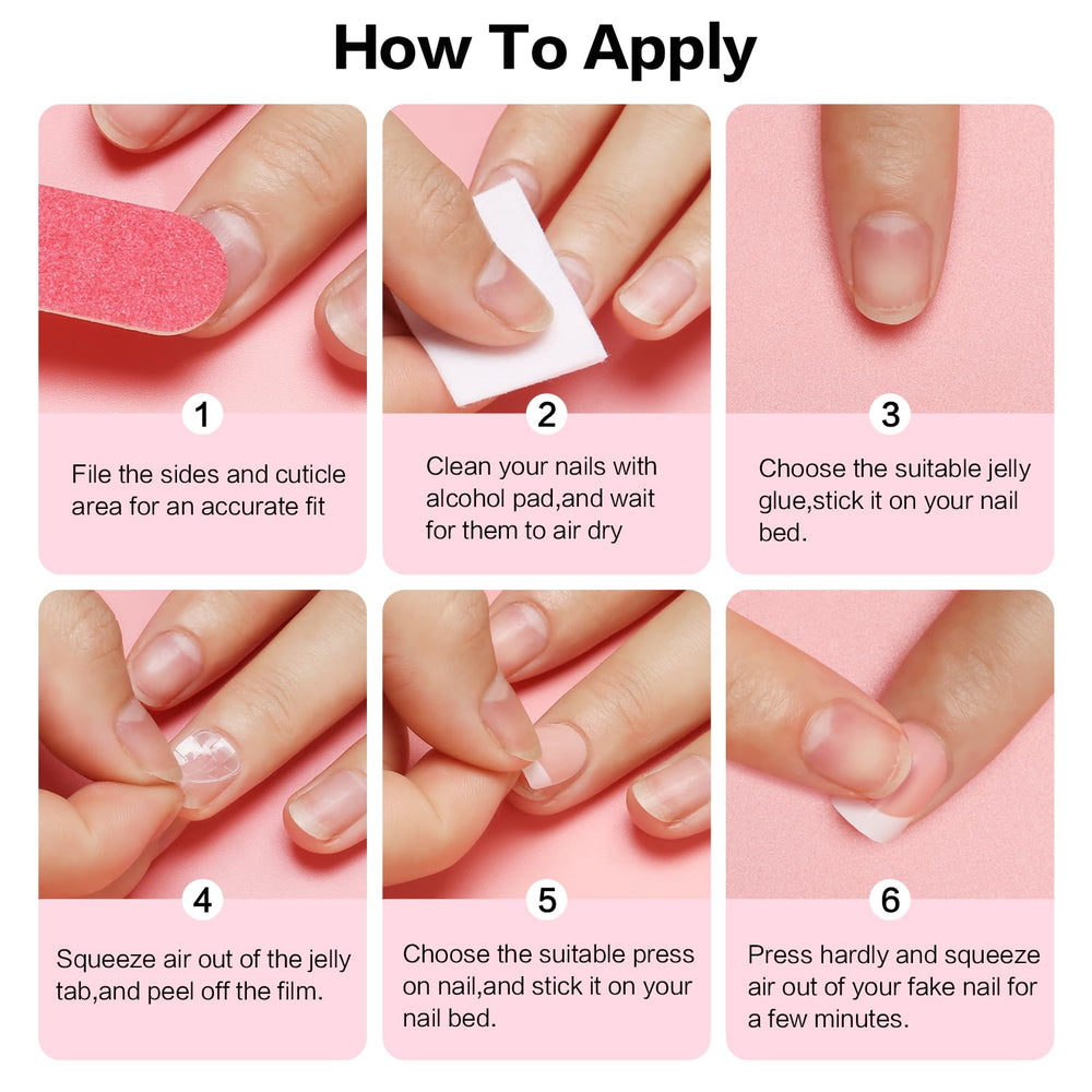 CurvLife easy-to-use double-sided adhesives close-up for quick DIY manicure.