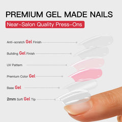 Curvlife French-tip detail showcasing decorative accents for a professional look