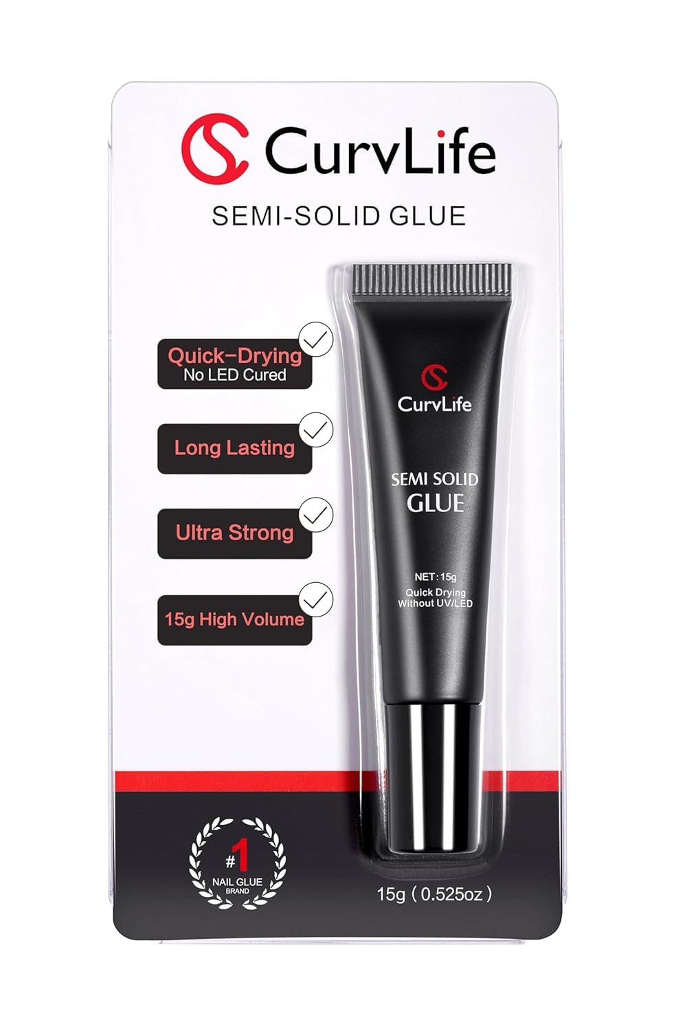CurvLife front-facing 15g tube showing label and nozzle for clear identification and ease
