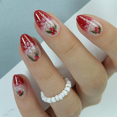 CurvLife handmade gel French tip nails with a glossy professional-looking finish.