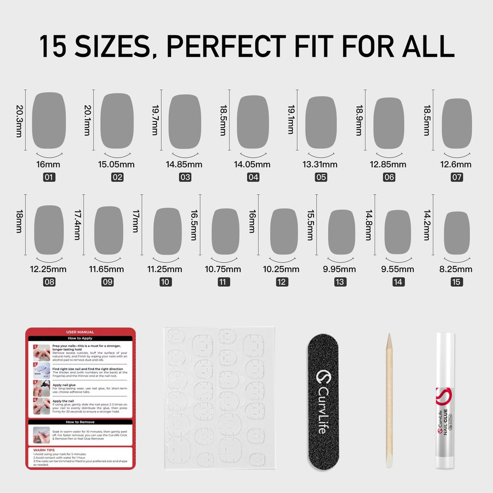 Curvlife glue-tabs-file-set enables flexible wear and quick changes at events