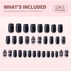 CurvLife nails black rose application demonstrates quick, tool-free nail application.