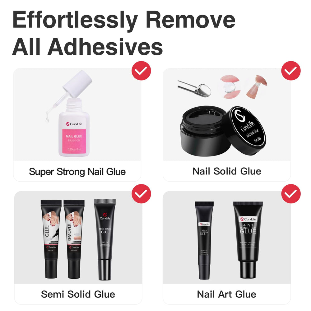 CurvLife wooden sticks application tool for precise glue removal.