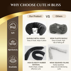 CUTE N BLISS overnight curls in bed result in defined, natural-looking waves.