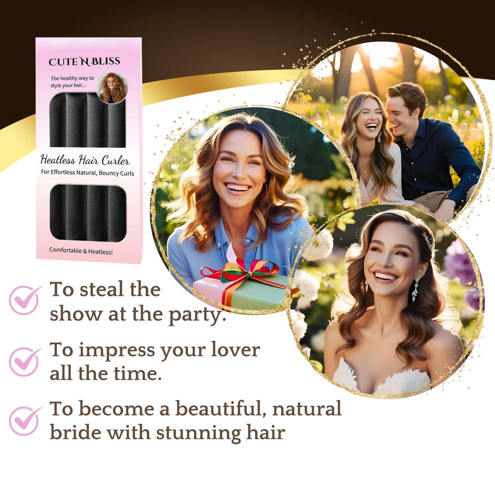CUTE N BLISS velvet flexi-rods deliver soft, frizz-free texture for all hair types.