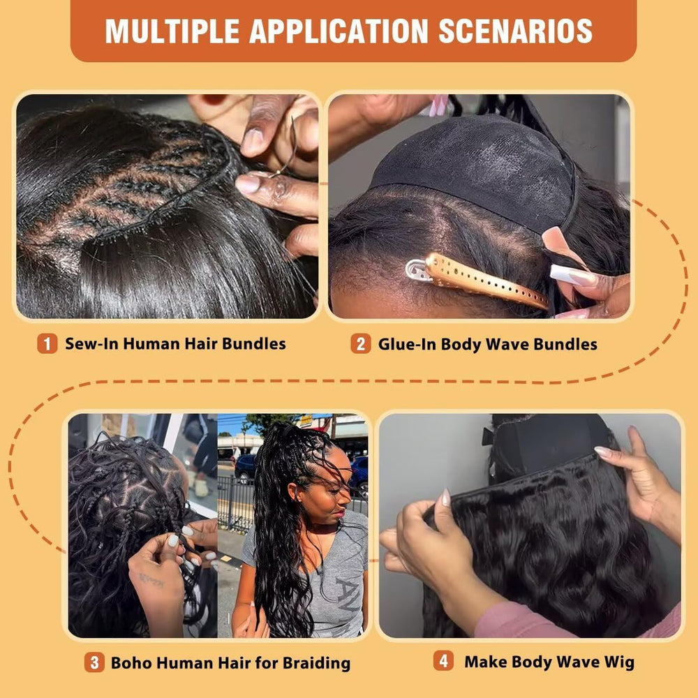 Cuzuzu Brazilian virgin 24-inch bundles length display for versatile styling