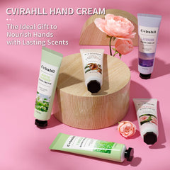 Cvirahll rose hand cream tube with floral aroma and moisture.