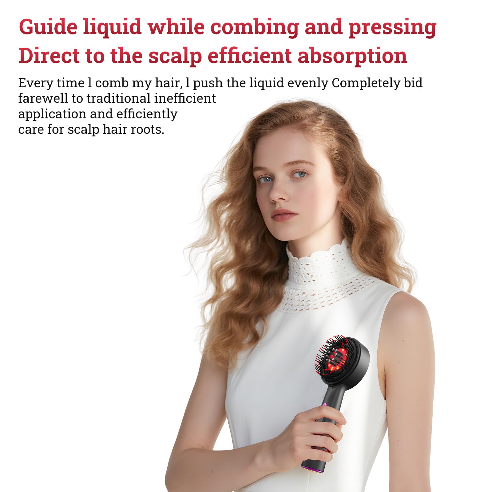 CWTUL Lasercomb-001 in-use model shows practical home therapy