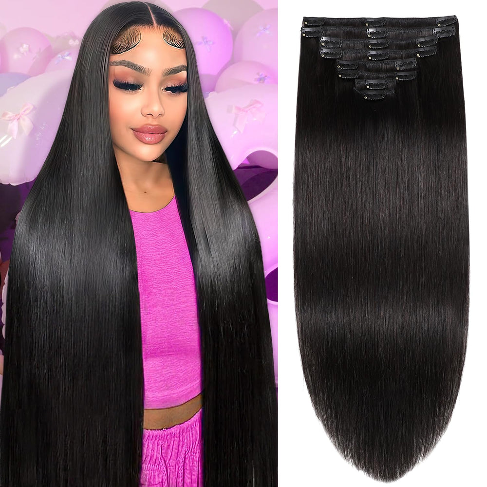 CWRDK clip-in extensions 20-inch length with seamless natural-looking fullness.