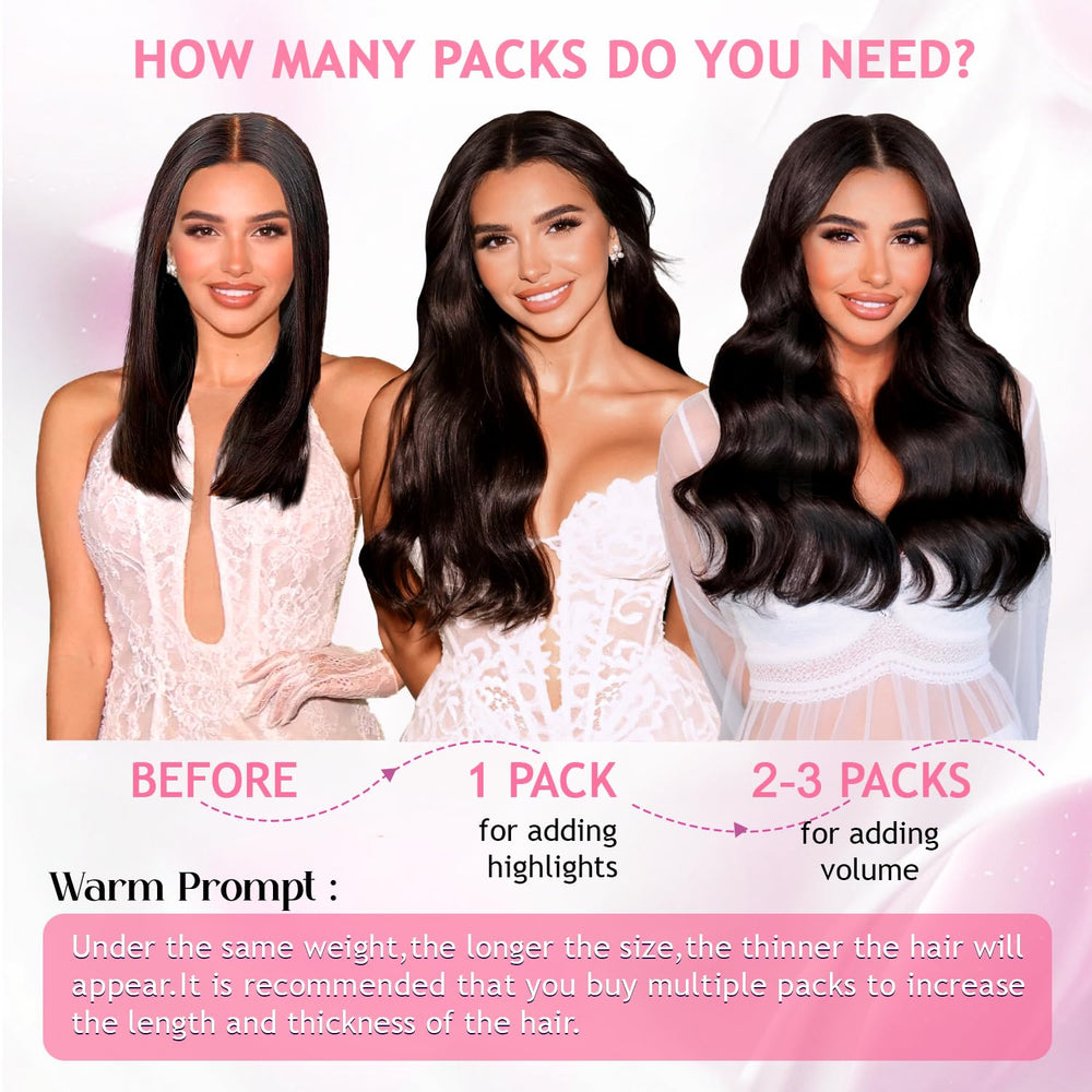 CWRDK instant-length extensions photographed during clip-in application.