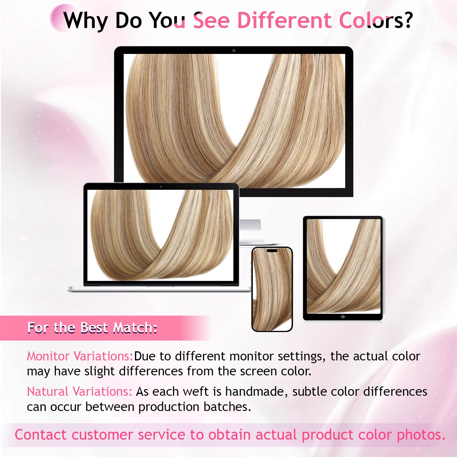 CWRDK natural black 1B shade swatches on hair for shade matching.