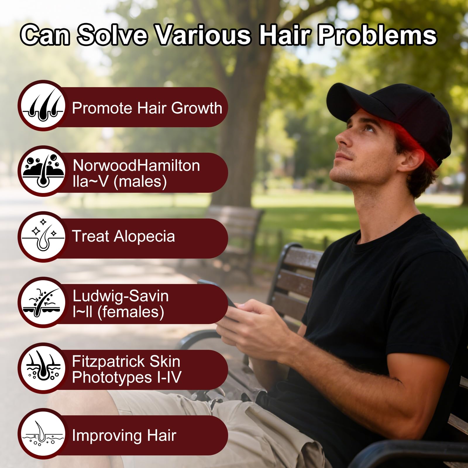 CWTUL Laser Hair Growth Cap battery pack and portable design for travel-friendly sessions
