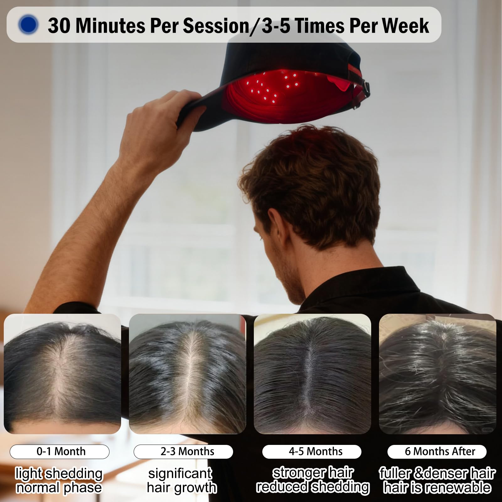 CWTUL Laser Hair Growth Cap interior close-up with liner for safe, non-invasive use