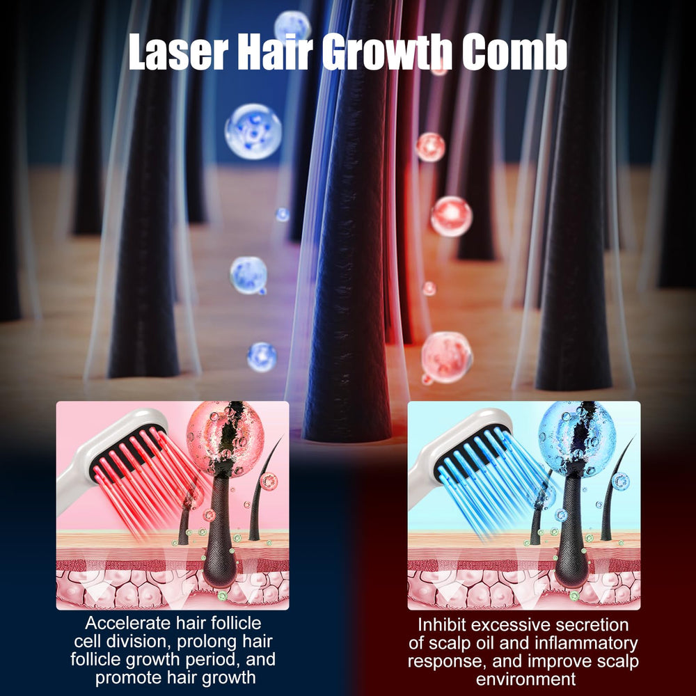 CWTUL Laser Hair Growth Comb on-scalp use shows easy glide during sessions.