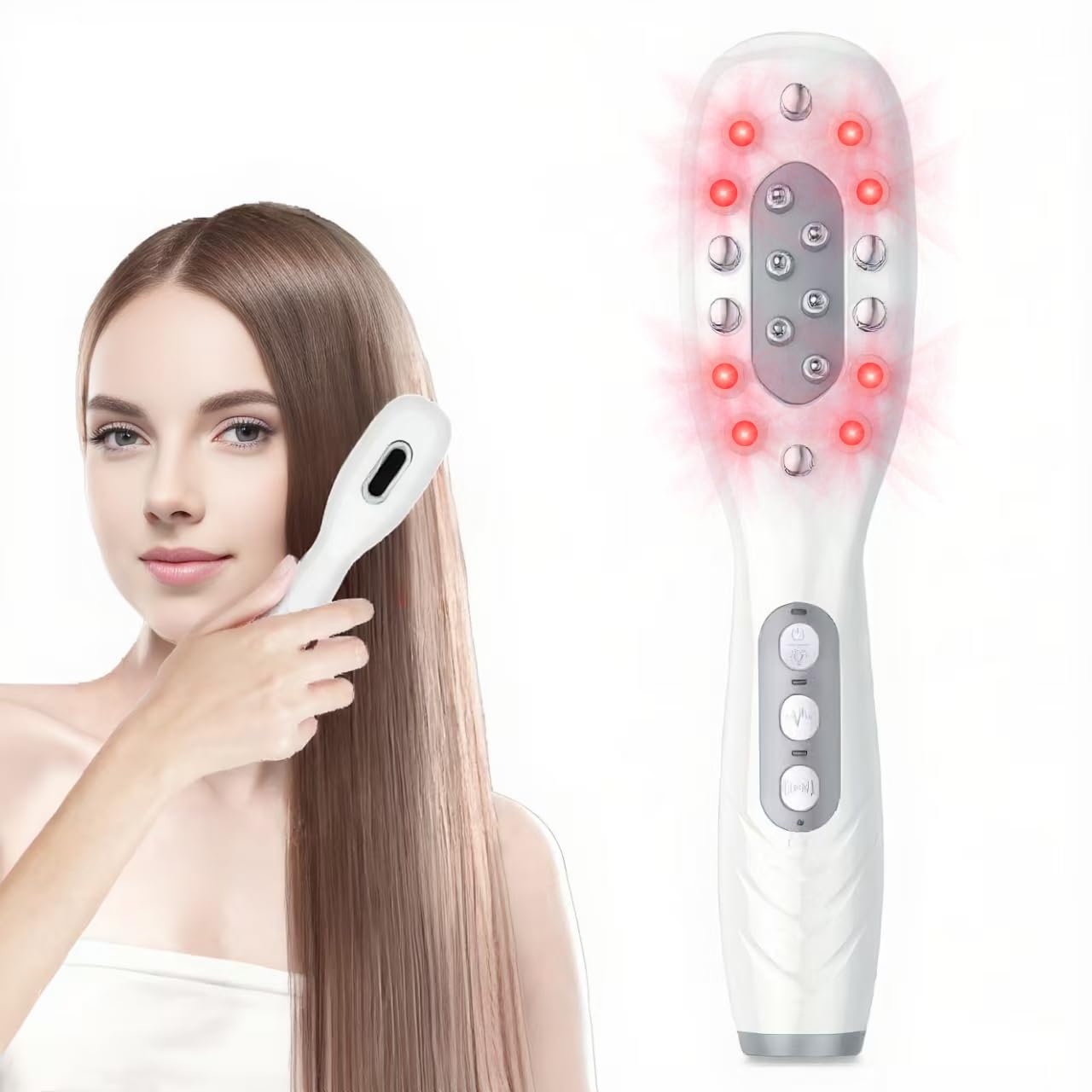 CWTUL Laser Therapy Hair Growth Comb front view for convenient scalp treatment.