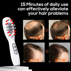 CWTUL Laser Therapy Hair Growth Comb teeth close-up showing hair-parting action for laser reach.