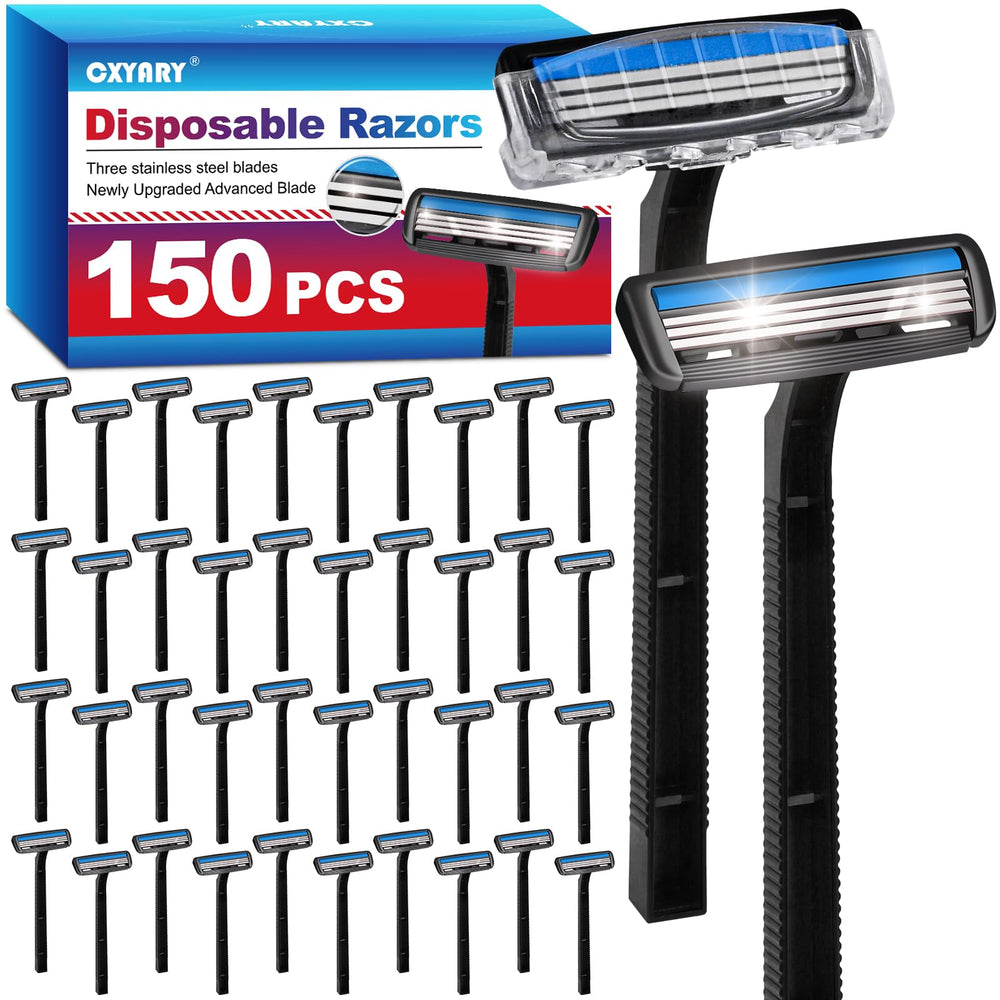 CXYARY 150pcs disposable razors pack for effortless daily grooming and replenishment.