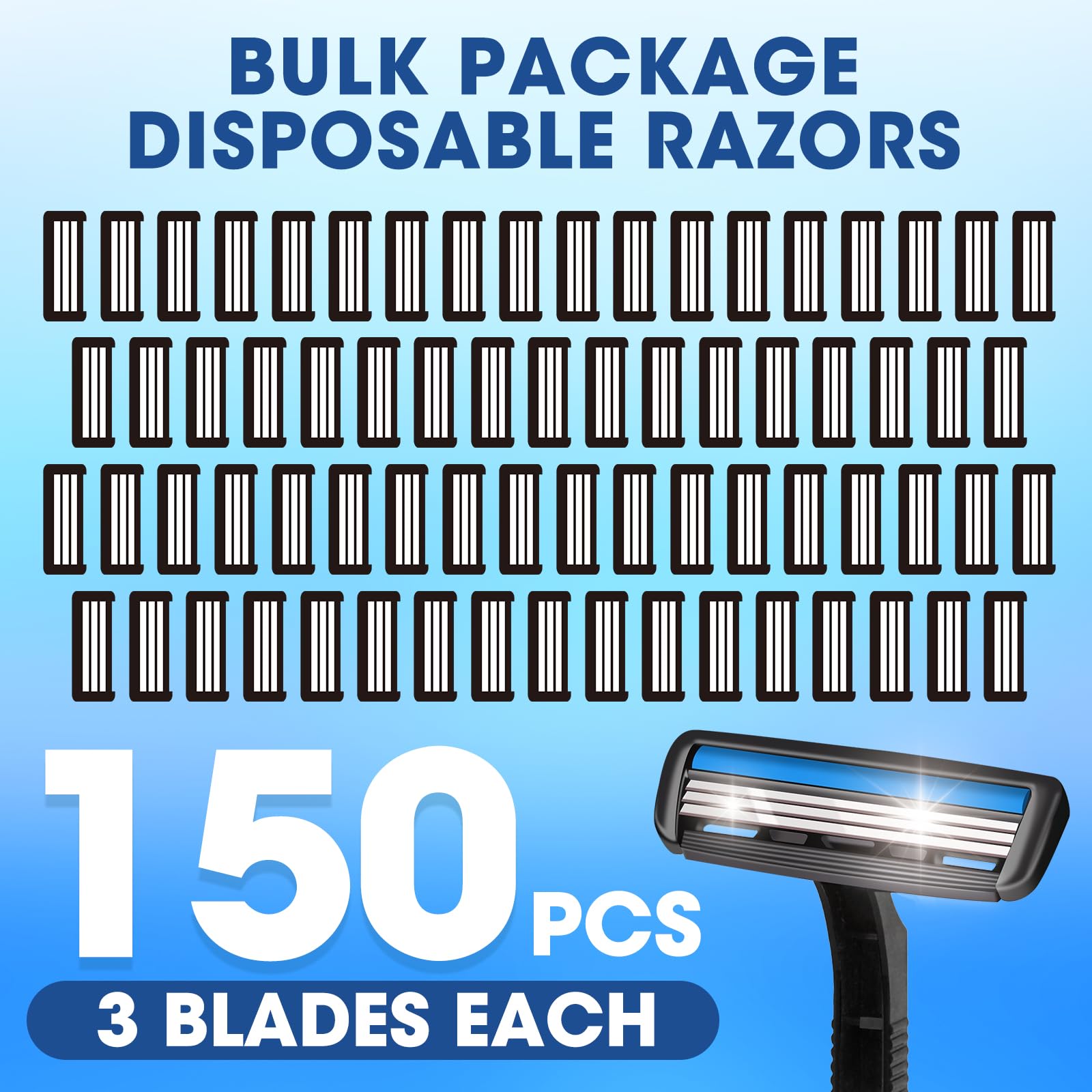 CXYARY three-blade design with lubricating strip delivers smoother shaves.