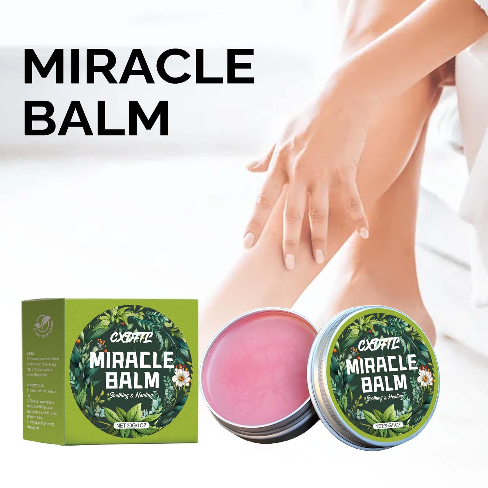 CXDFTL Miracle Balm massaged onto skin for moisturization and hydration.