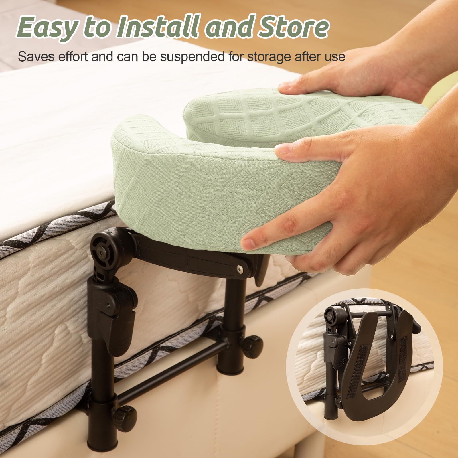 Cxgros massage headrest installed on bed demonstrates versatile home use.