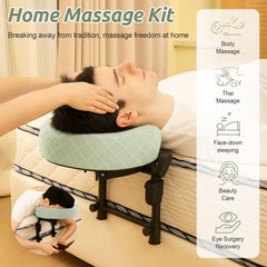 Cxgros green memory foam face pillow cushions prone positions during massage.