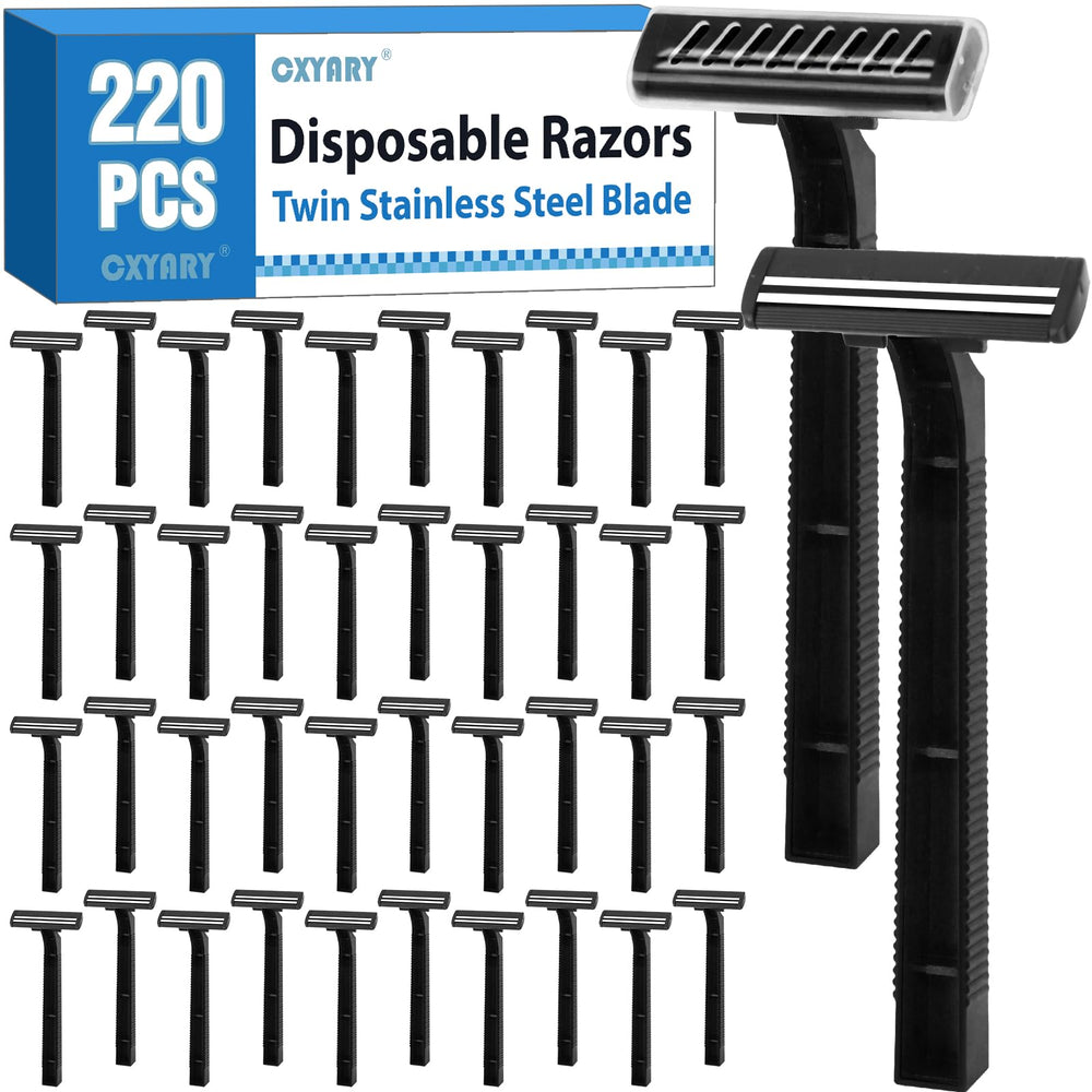 CXYARY bulk-pack twin-blade razors for home and travel use.