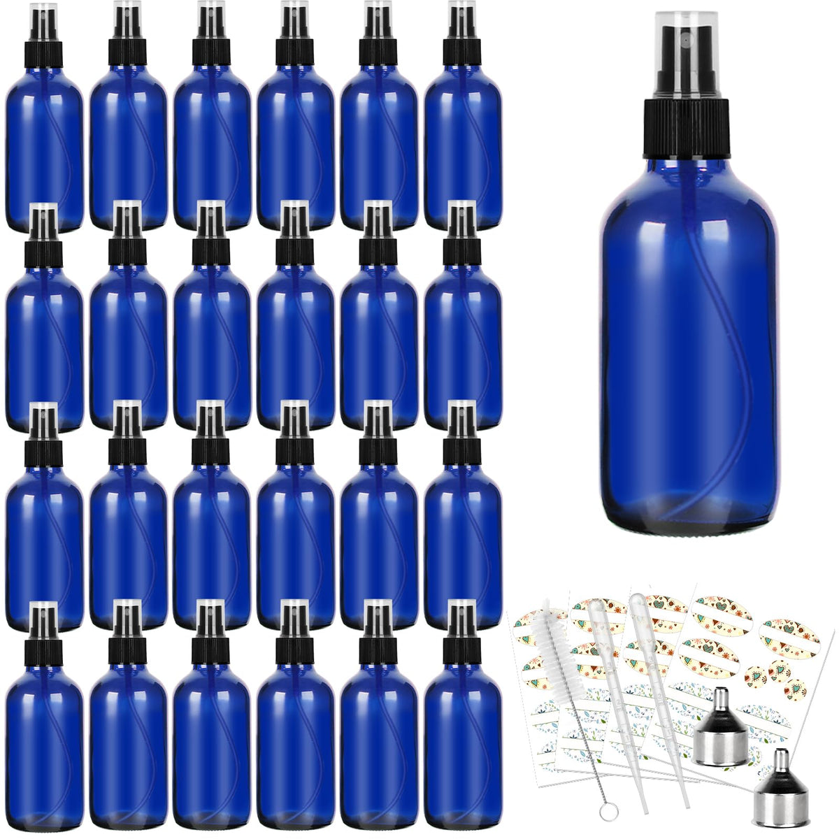CycleMore blue glass spray bottle with fine mist for essential oils