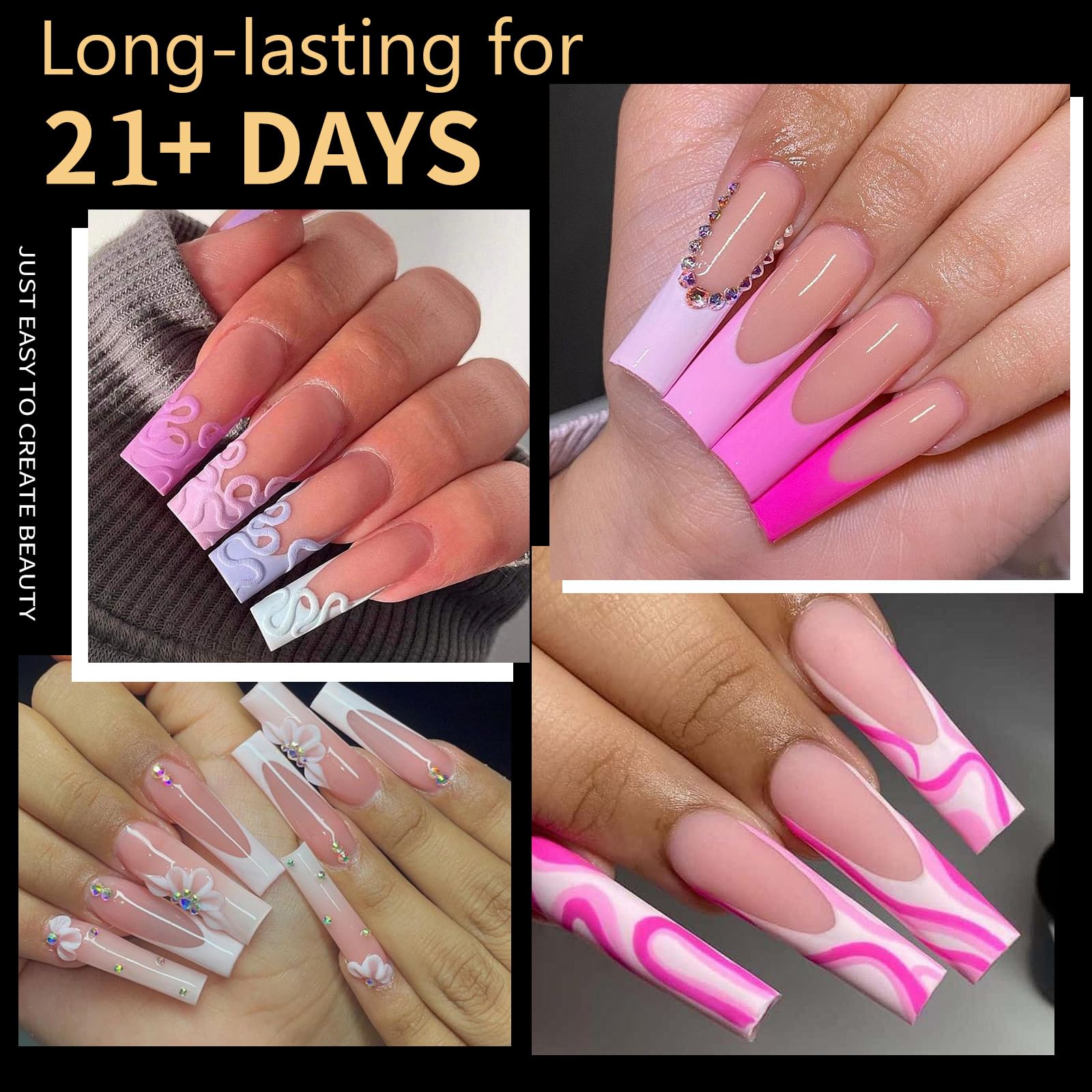 Cycullinyt clear salon-quality soft gel nail tips for natural-looking extensions.