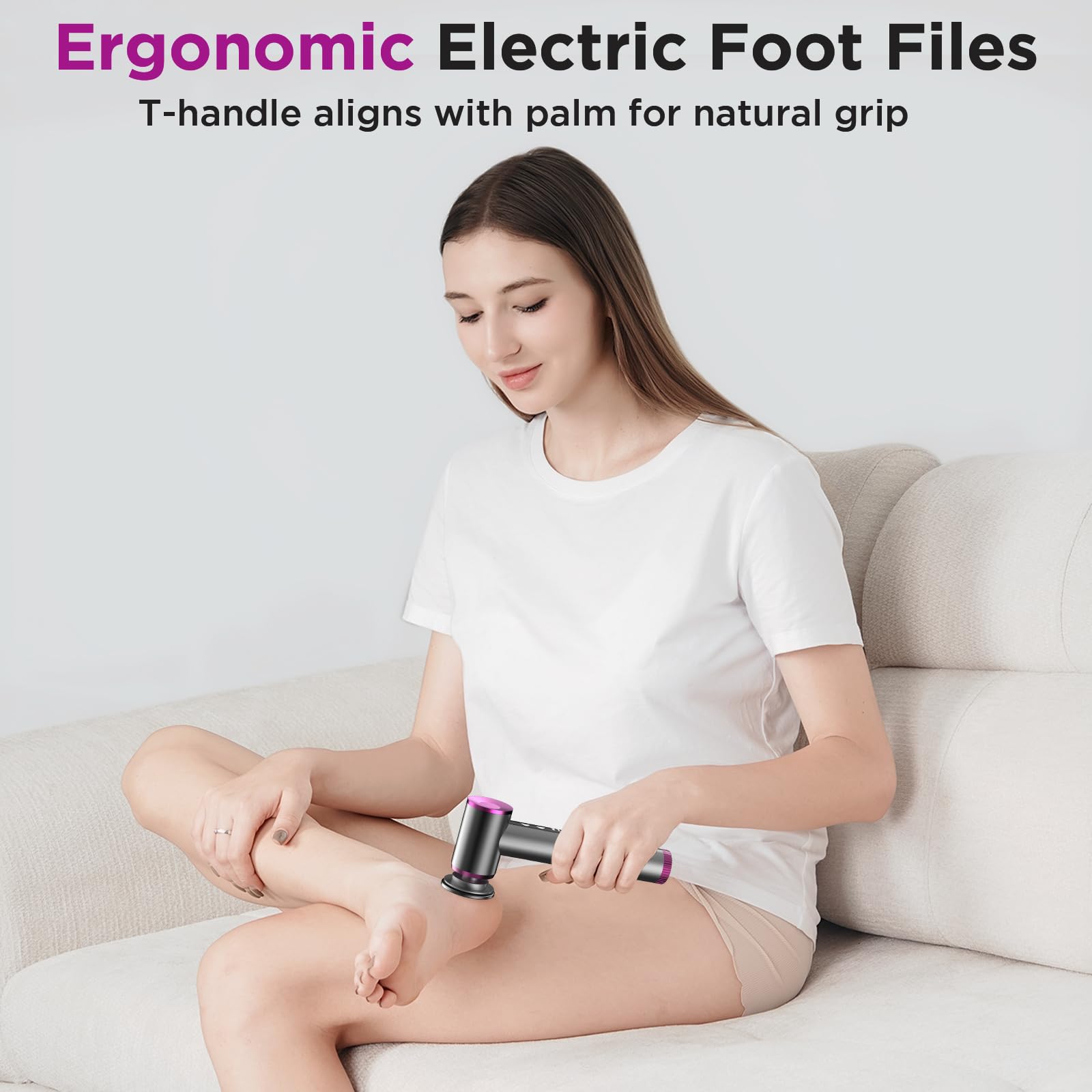 CYFERUY callus remover ergonomic grip close-up shows easy control