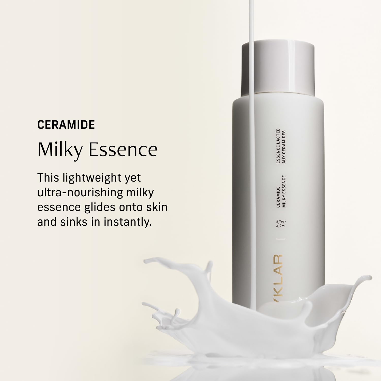 CYKLAR Milky Essence being applied for quick absorbing moisture on sensitive skin.