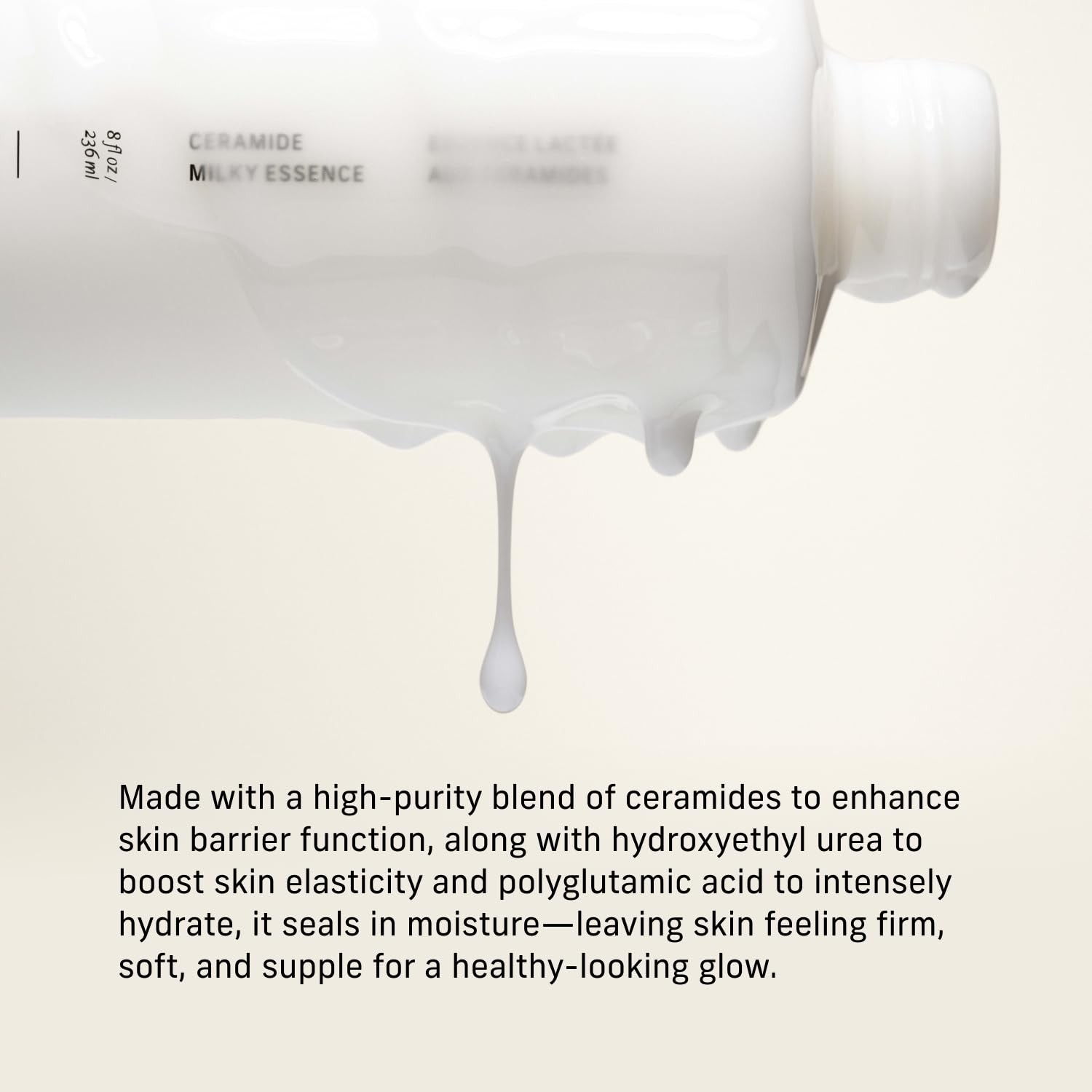 CYKLAR ingredient graphic highlights ceramides, polyglutamic acid, and urea for hydration.