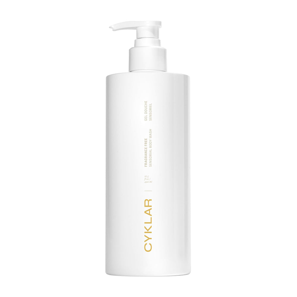 CYKLAR Sensorial Body Wash fragrance-free bottle delivers hydrating cleanse and nourishment.