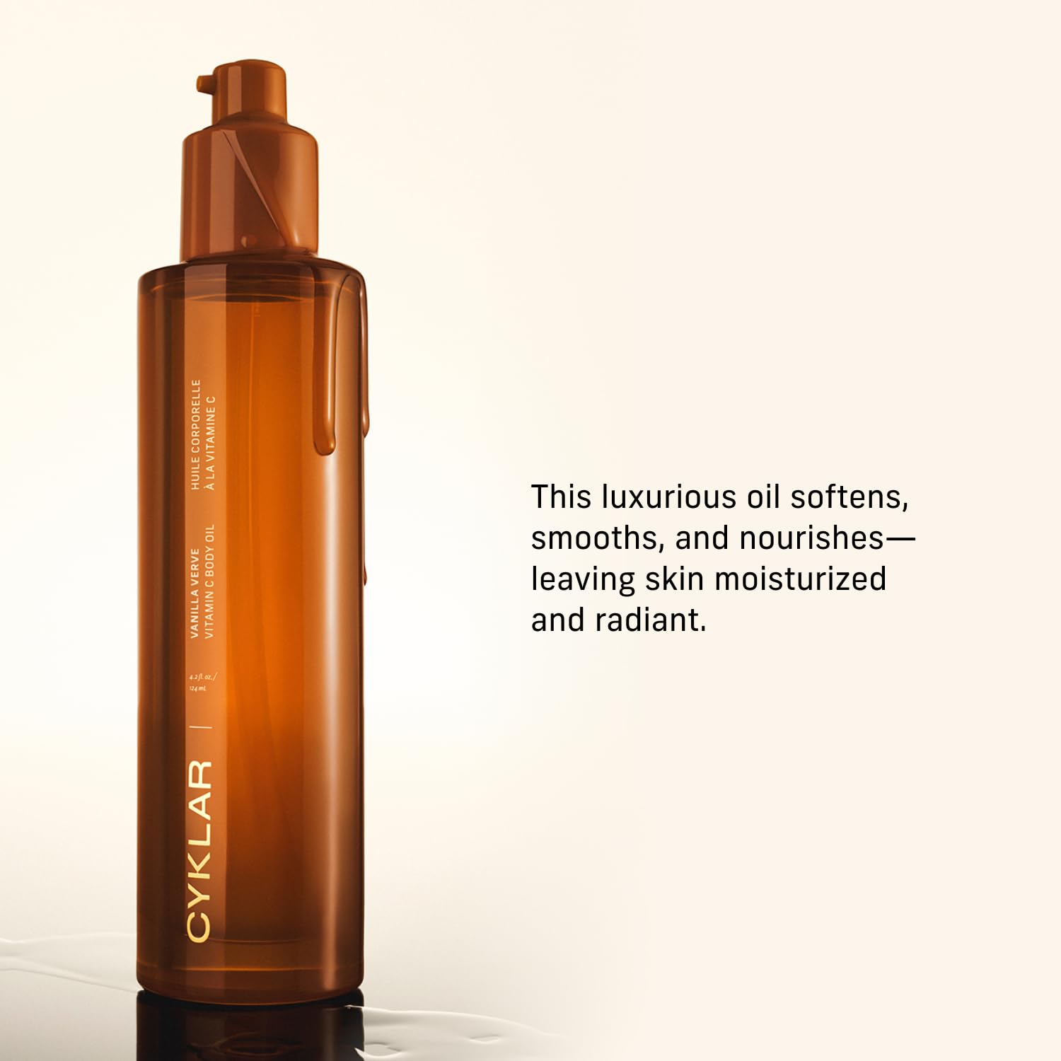 CYKLAR Vitamin C Body Oil silky texture with fast absorption on skin