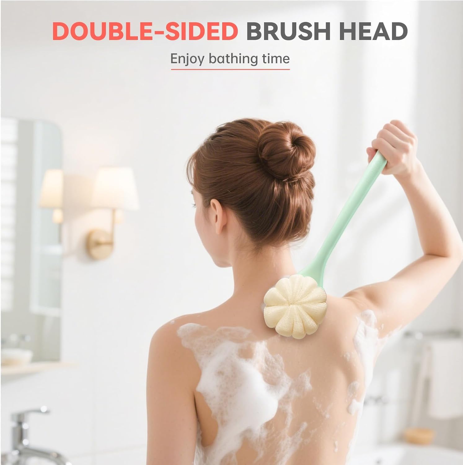 CYMPHW back scrubber reaches hard-to-reach areas for a refreshing shower routine.