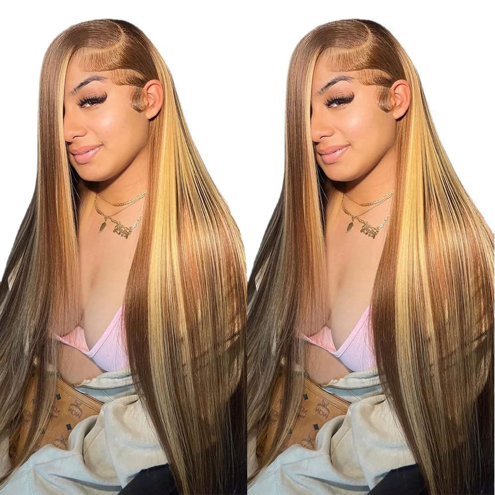 Cypha Ombre lace-front wig in straight 30-inch length for long, full styling, everyday wear.