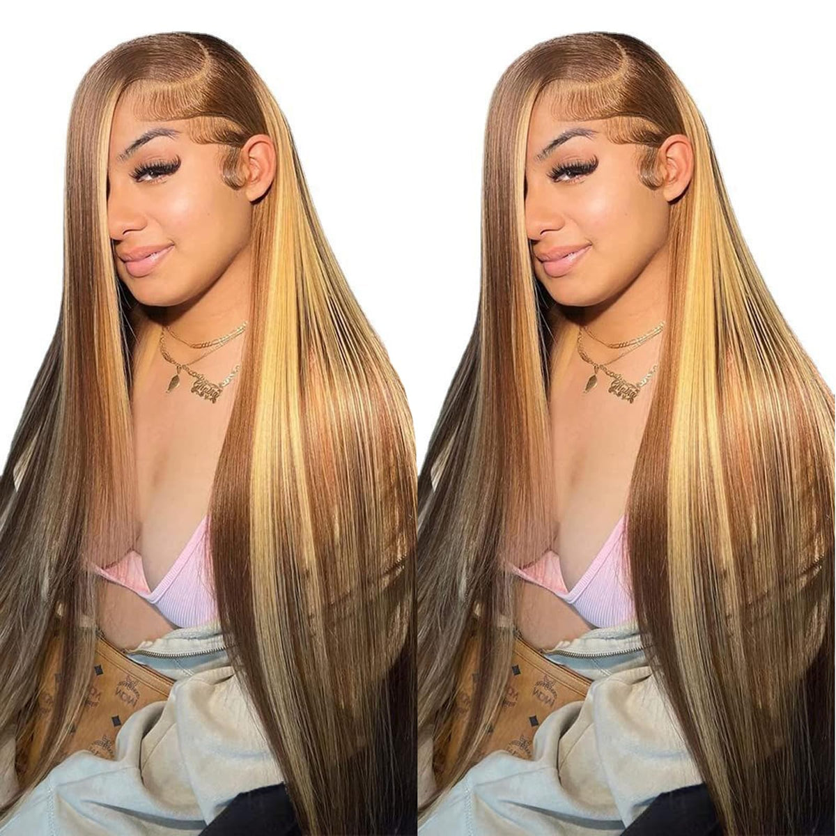 Cypha Ombre lace-front wig in straight 30-inch length for long, full styling, everyday wear.