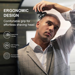 Cyruzi head shaver uses 7D floating flex to contour scalp for precision.