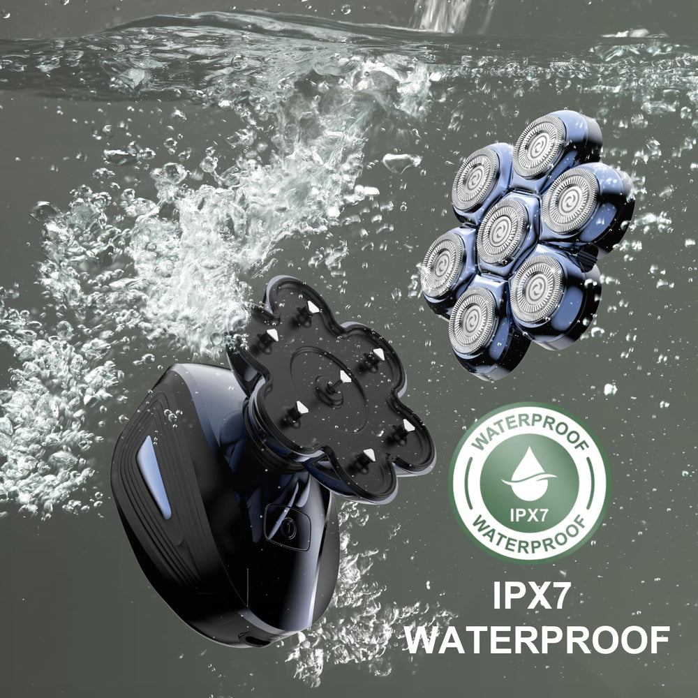 Cyruzi head shaver IPX7 waterproof-rated for wet or dry use in showers or routines
