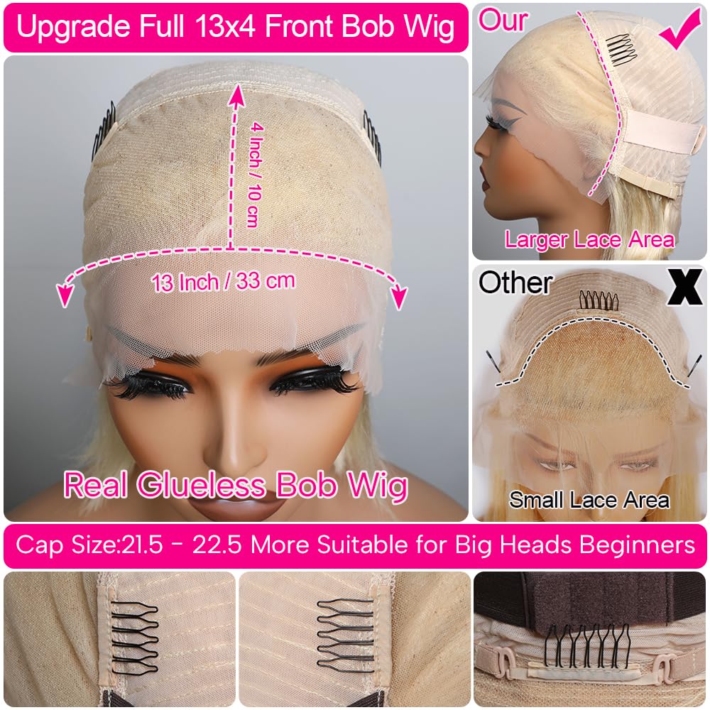 CYSDRH Blonde wig human hair model wearing for everyday style