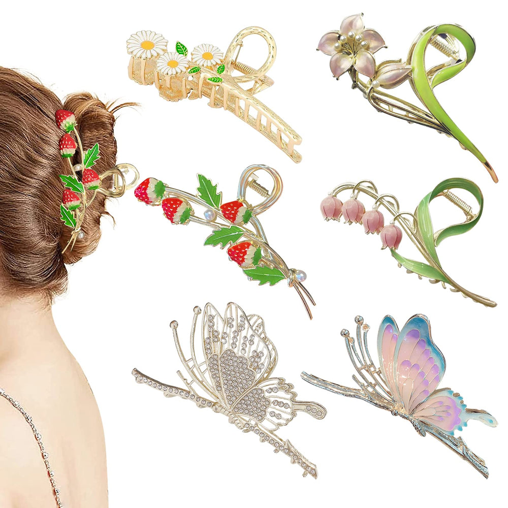 Cysincos butterfly rhinestone hair claw clip adds sparkle for elegant evening styling