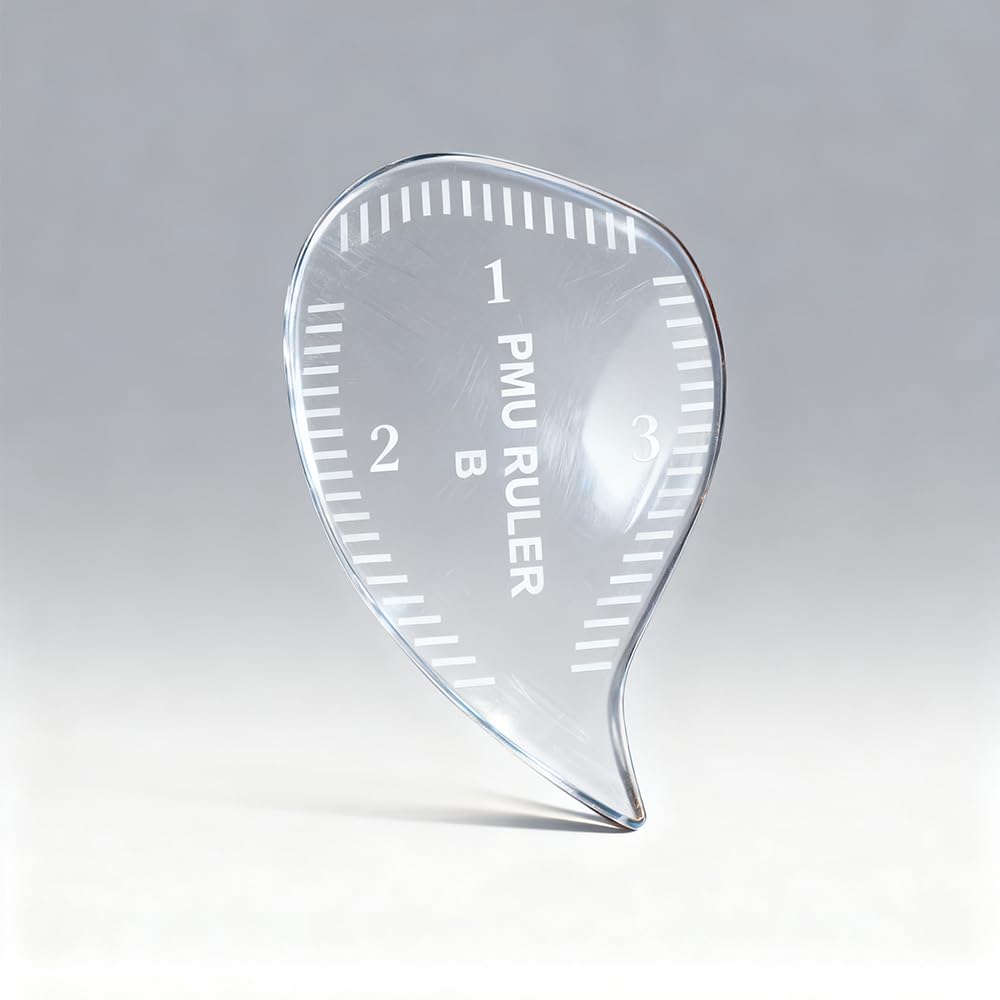 CZJOOY 3Pcs teardrop brow ruler close-up for precise hairstroke mapping and eyeliner guides.