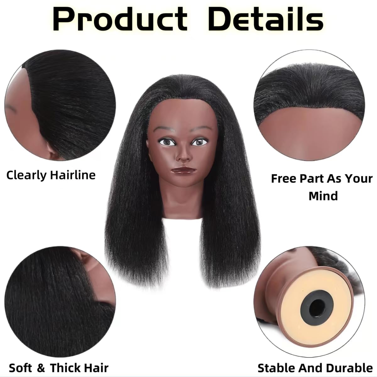 Czrleaty mannequin head kit includes accessories for braiding practice.