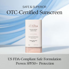 d'alba Piedmont Air Fit Fresh Sun Stick application close-up shows silky, non-sticky texture.